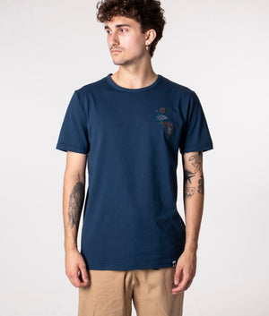 Slim Fit Alloway Paisley Embroidered T-Shirt | Blue | Pretty Green | EQVVS