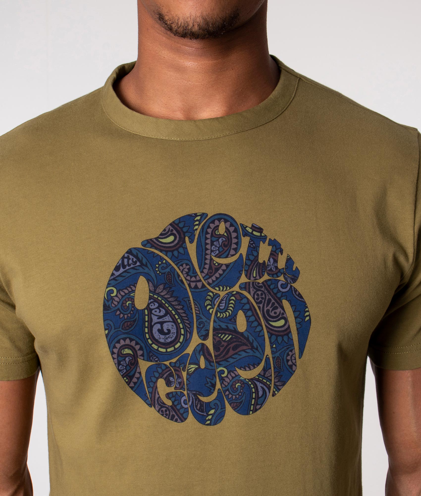 Slim-Fit-Alloway-Paisley-Logo-T-Shirt-Yellow/Olive-Pretty-Green-EQVVS
