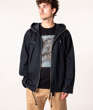 Pretty Green Cooper Short Jacket in Black at EQVVS, Model front