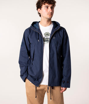 Pretty Green Cooper Short Jacket in Navy at EQVVS, Model front 2