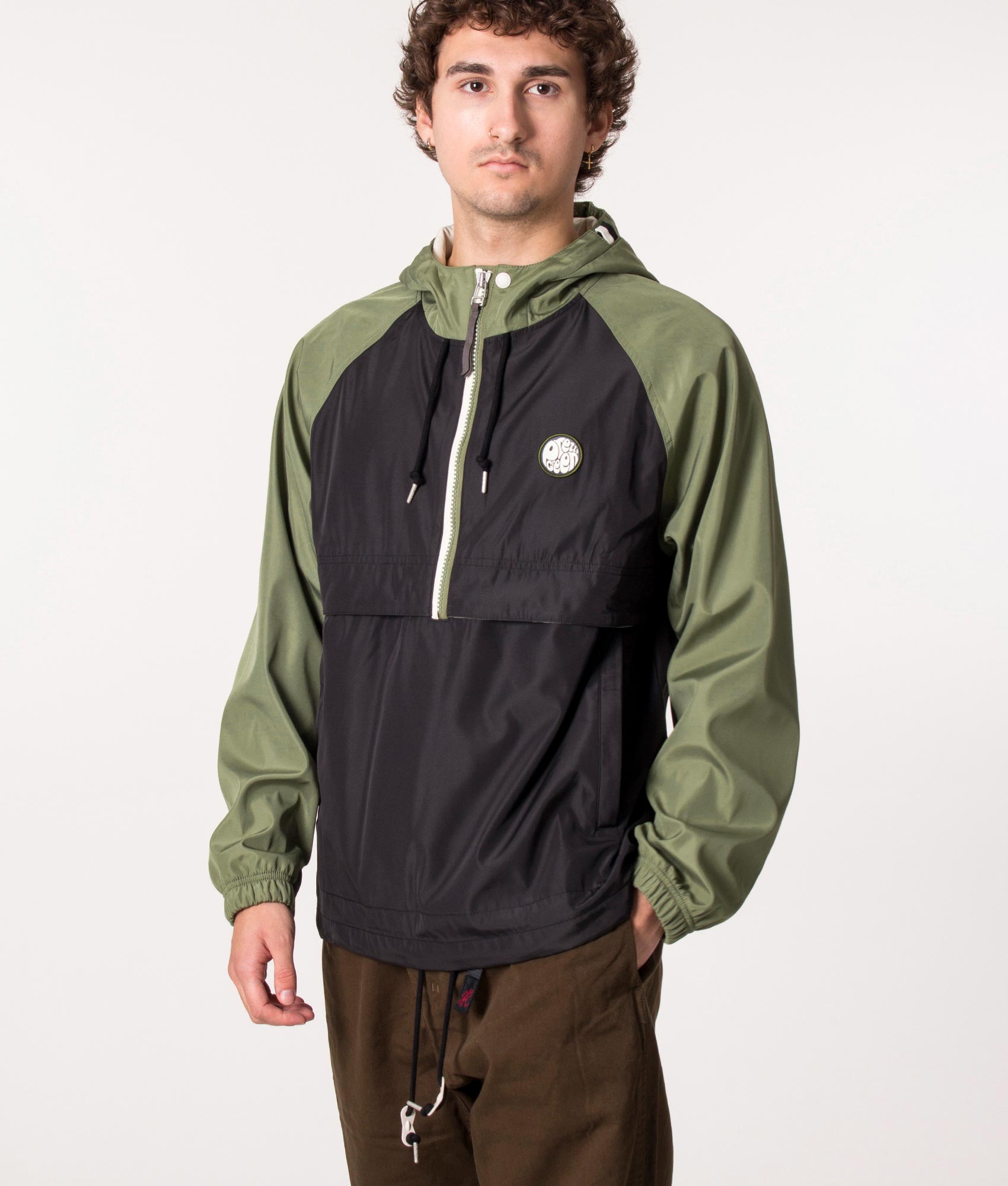 Pretty Green Tilby Colourblock Overhead Jacket in Black, EQVVS. 