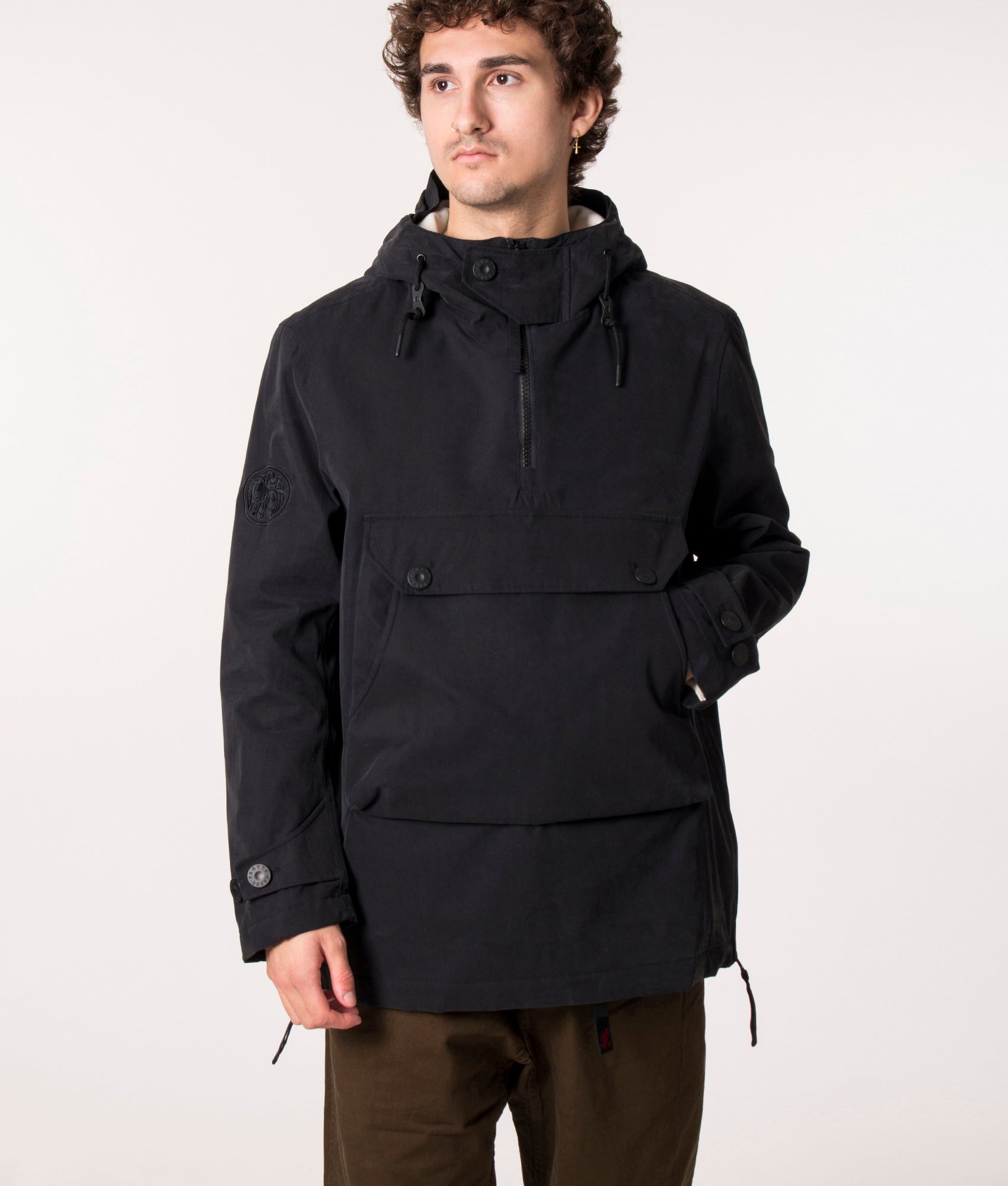 Pretty Green Celestial Overhead Smock Jacket in Black, EQVVS. 