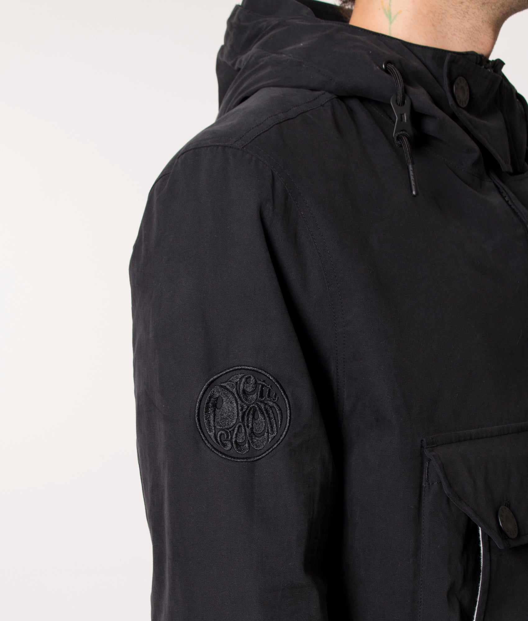 Pretty Green Celestial Overhead Smock Jacket in Black, EQVVS.