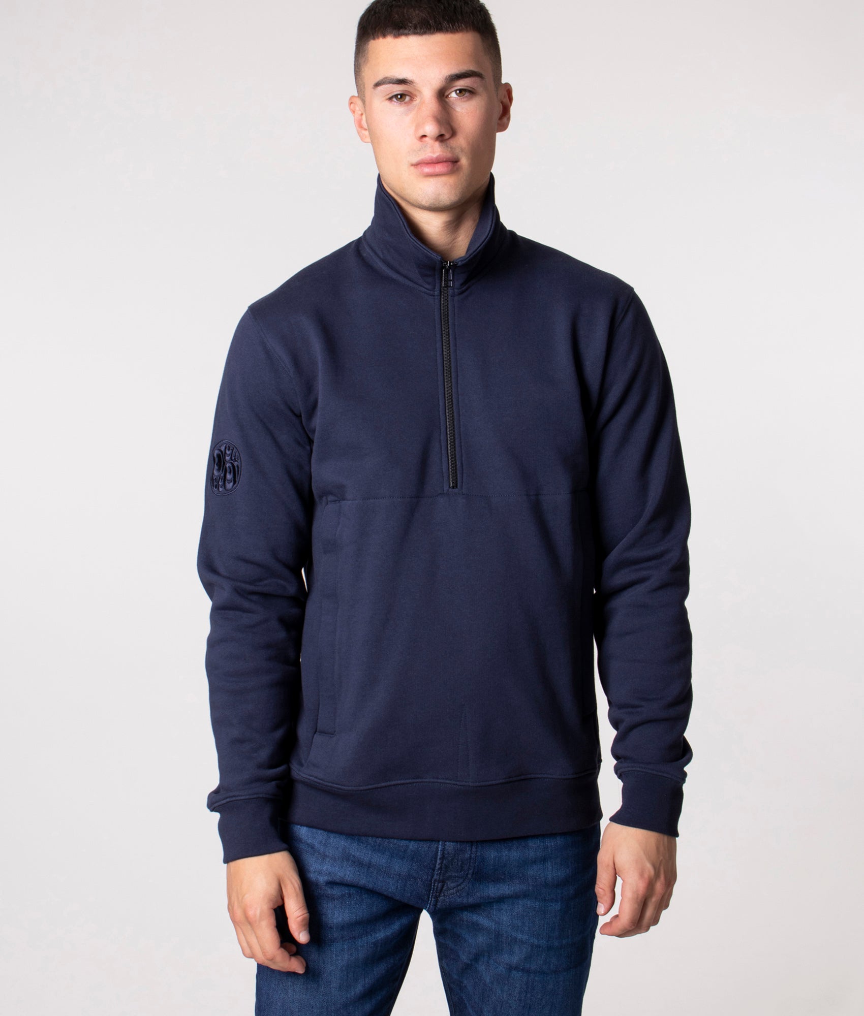 Quarter-Zip-Celestial-Sweatshirt-Navy-Pretty-Green-EQVVS