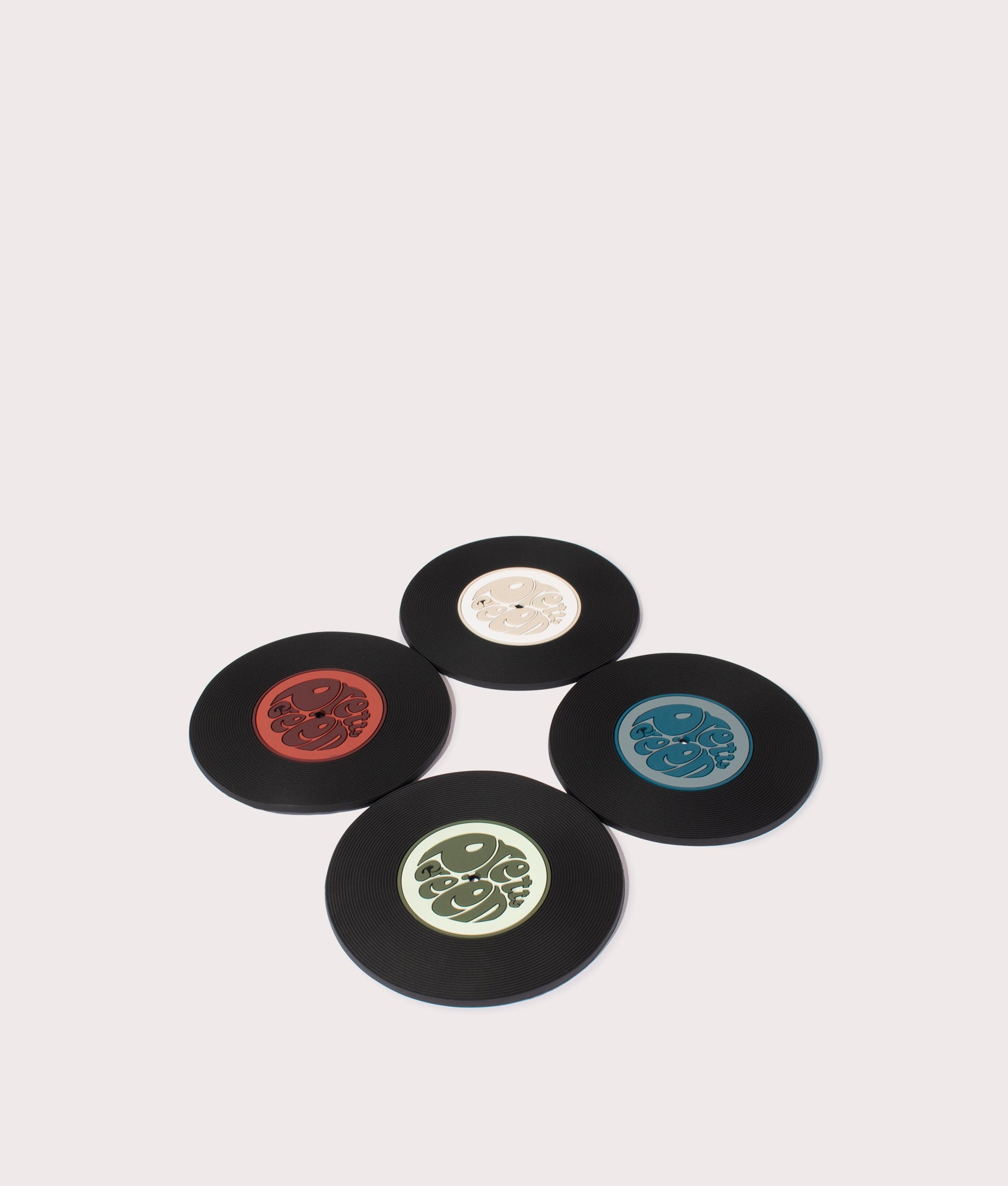 Vinyl Record Coaster Set, Pretty Green, EQVVS