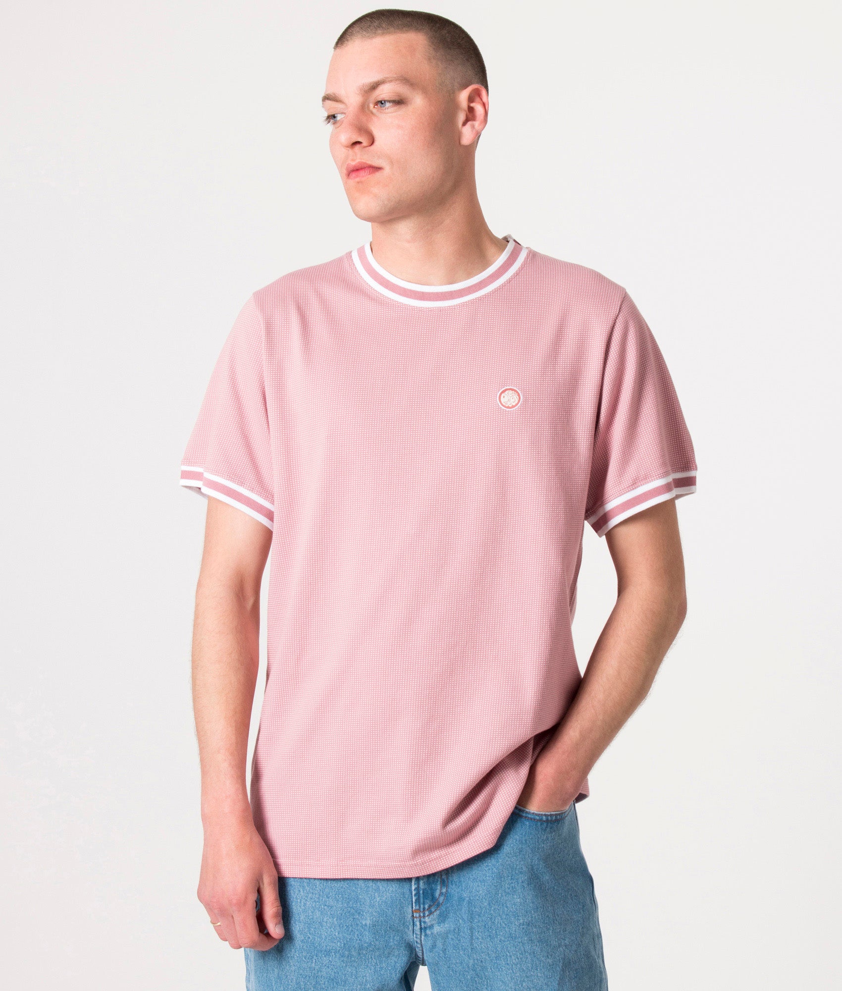 Textured-T-Shirt-Pink-Pretty-Green-EQVVS