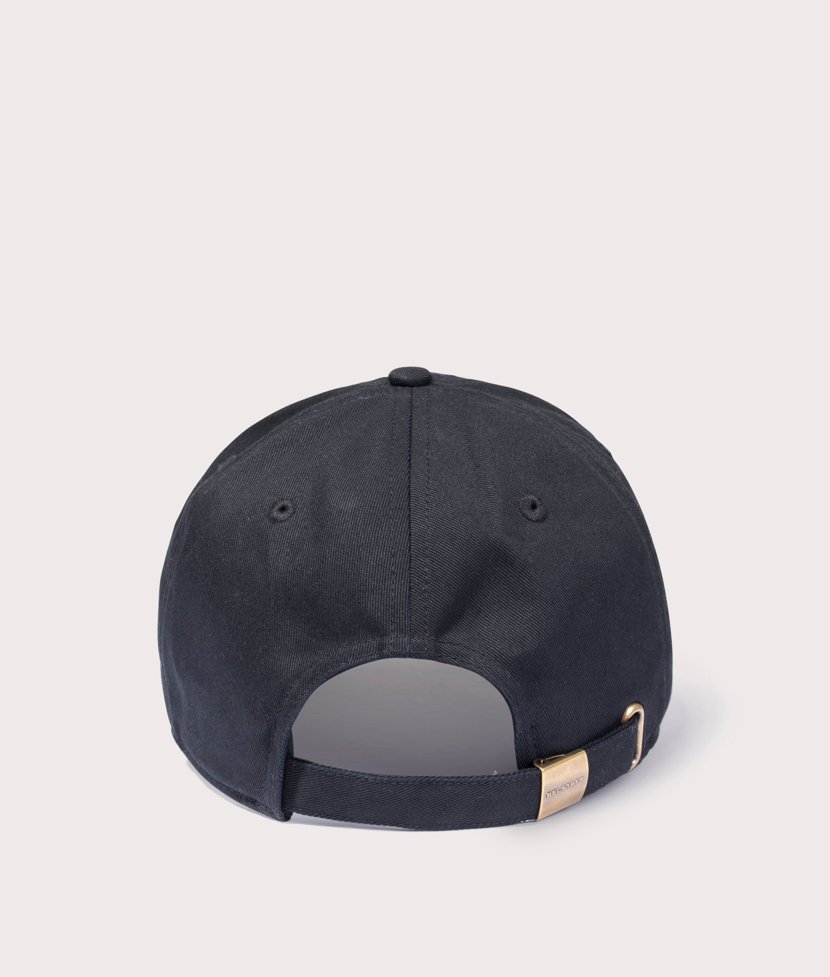 Belstaff Phoenix Logo Cap in Black at EQVVS Menswear. Back shot.