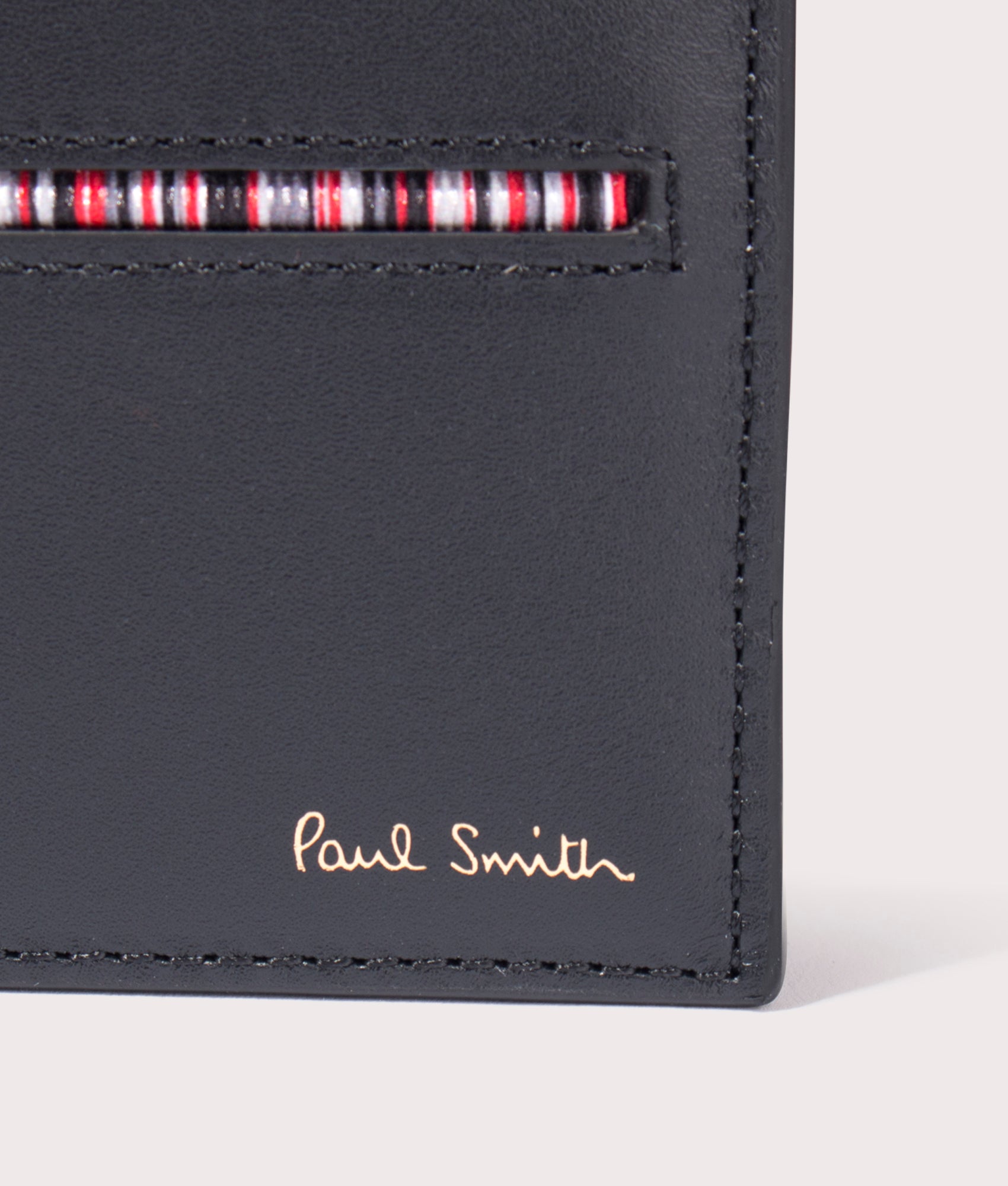 Manchester United Billfold Wallet in Black by Ps Paul Smith at EQVVS exterior close up detail image