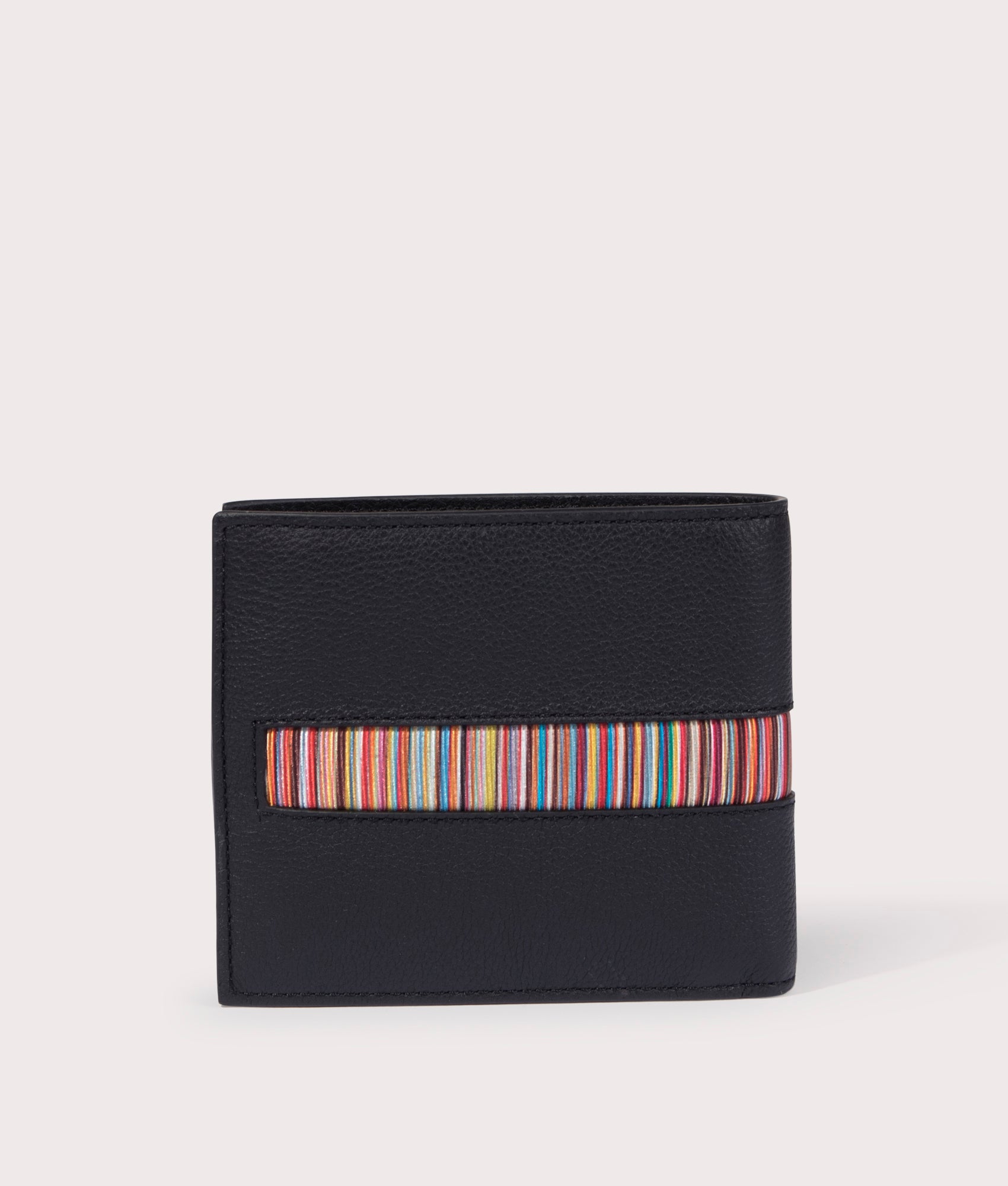 Signature Stripe insert Billfold Wallet in Black by PS Paul Smith at EQVVS back image