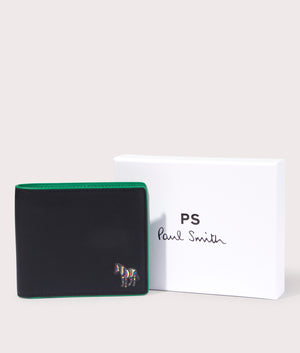 Zebra Billfold Wallet in Black by PS Paul Smith at EQVVS wallet and box image