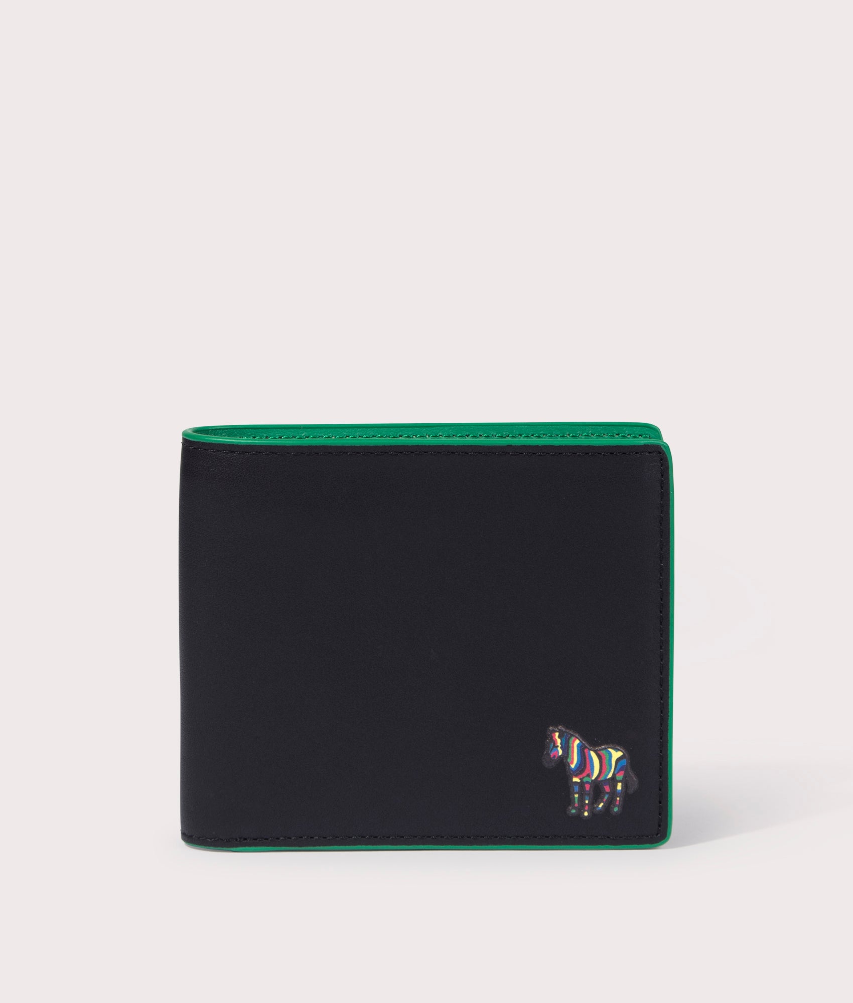 Zebra Billfold Wallet in Black by PS Paul Smith at EQVVS front image