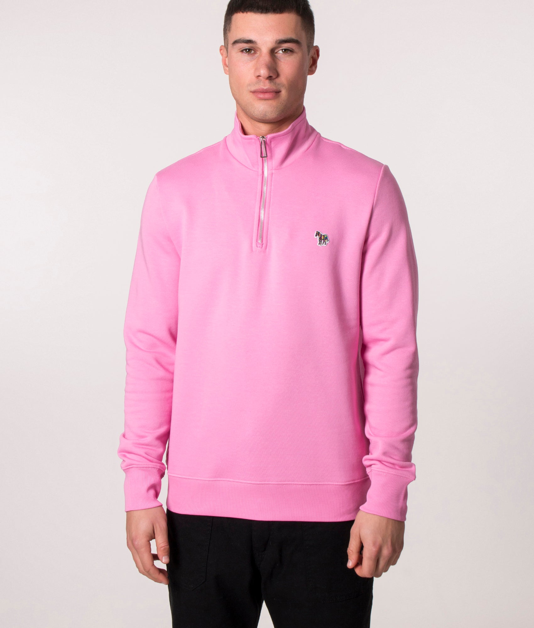 Quarter-Zip-Zebra-Logo-Sweatshirt-Bubblegum/Rasp-PS-Paul-Smith-EQVVS