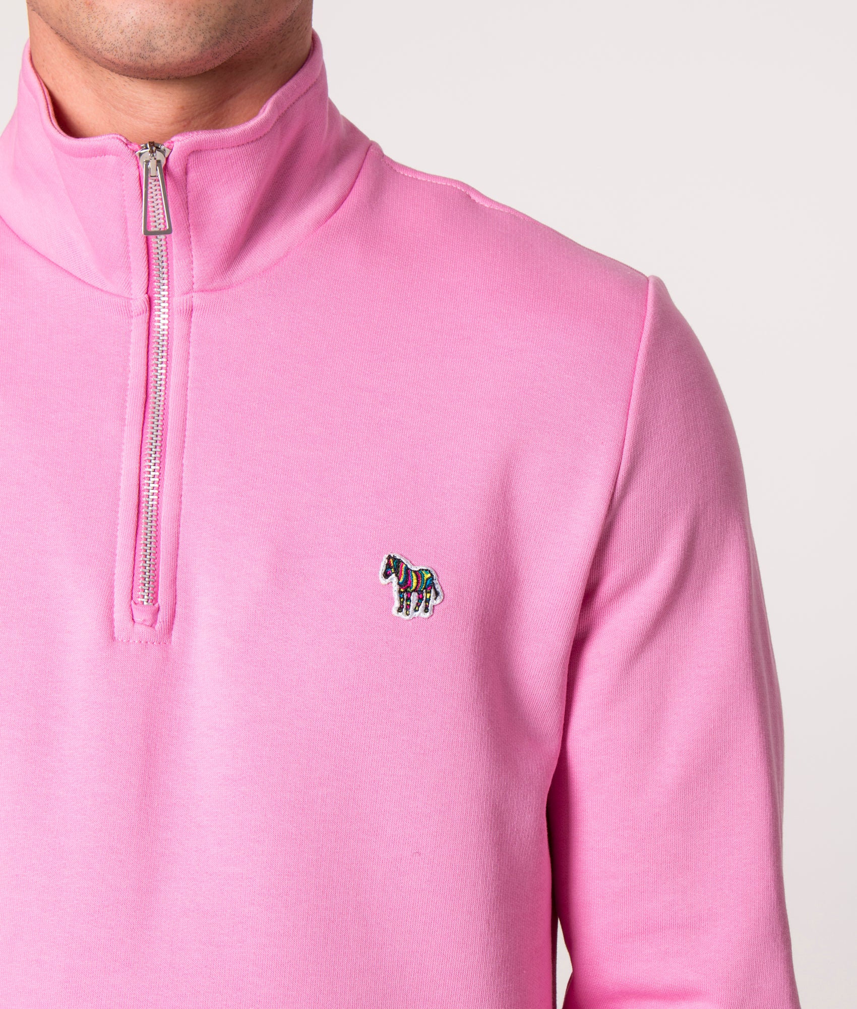 Quarter-Zip-Zebra-Logo-Sweatshirt-Bubblegum/Rasp-PS-Paul-Smith-EQVVS