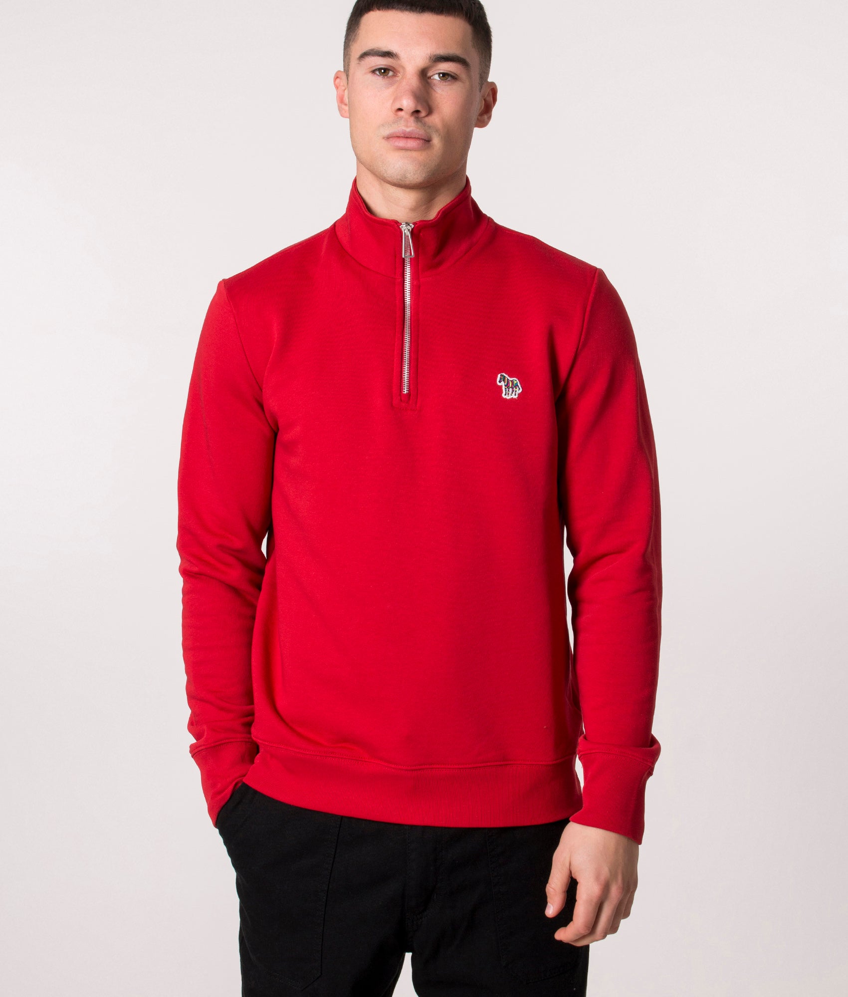 Quarter-Zip-Zebra-Logo-Sweatshirt-Blood-PS-Paul-Smith-EQVVS