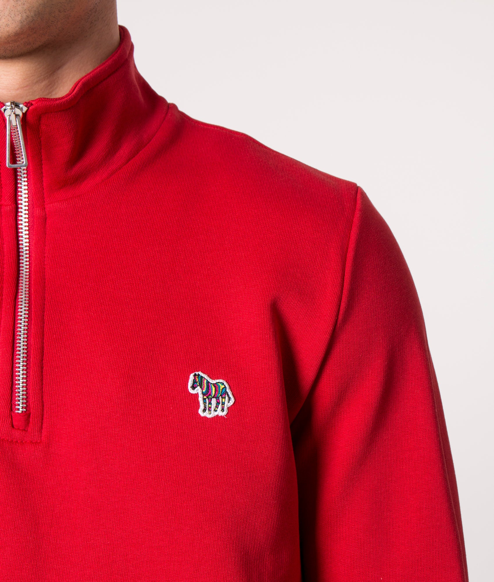 Quarter-Zip-Zebra-Logo-Sweatshirt-Blood-PS-Paul-Smith-EQVVS