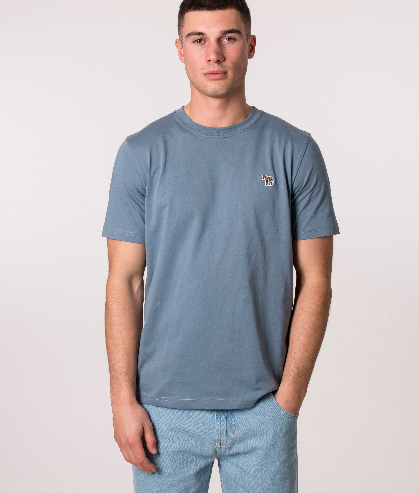 Zebra-Badge-T-Shirt-Greyish-Blue-PS-Paul-Smith-EQVVS