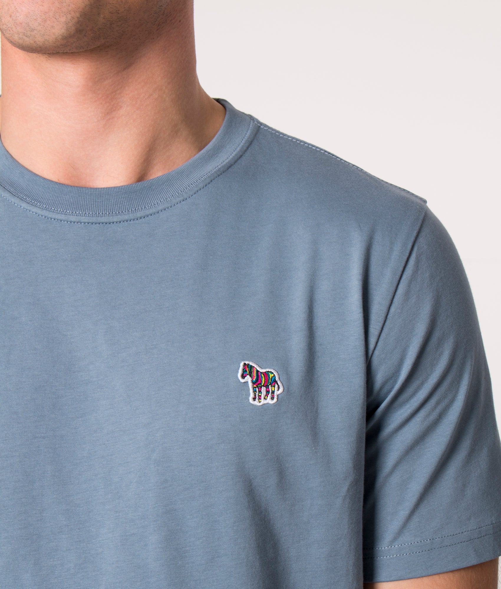 Zebra-Badge-T-Shirt-Greyish-Blue-PS-Paul-Smith-EQVVS