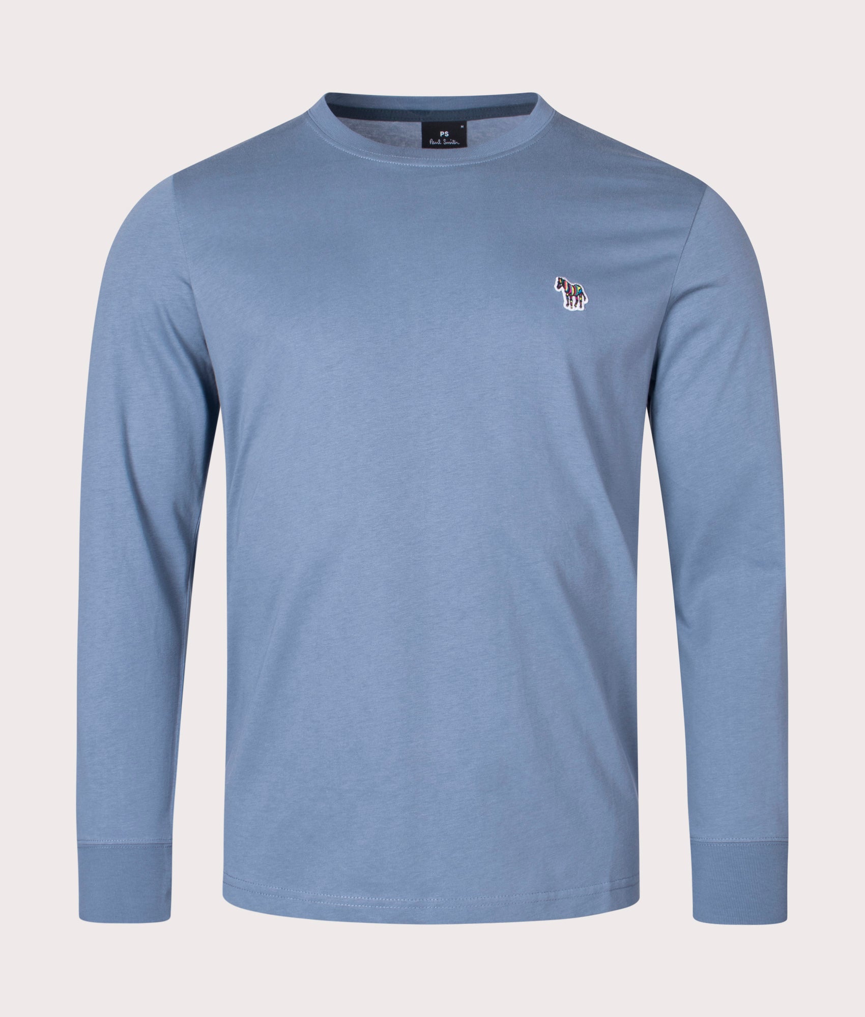 Long-Sleeve-Zebra-Badge-T-Shirt-Greyish-Blue-PS-Paul-Smith-EQVVS