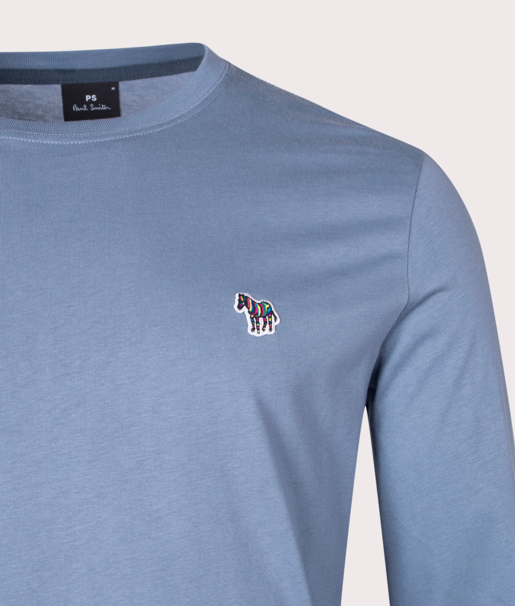 Long-Sleeve-Zebra-Badge-T-Shirt-Greyish-Blue-PS-Paul-Smith-EQVVS