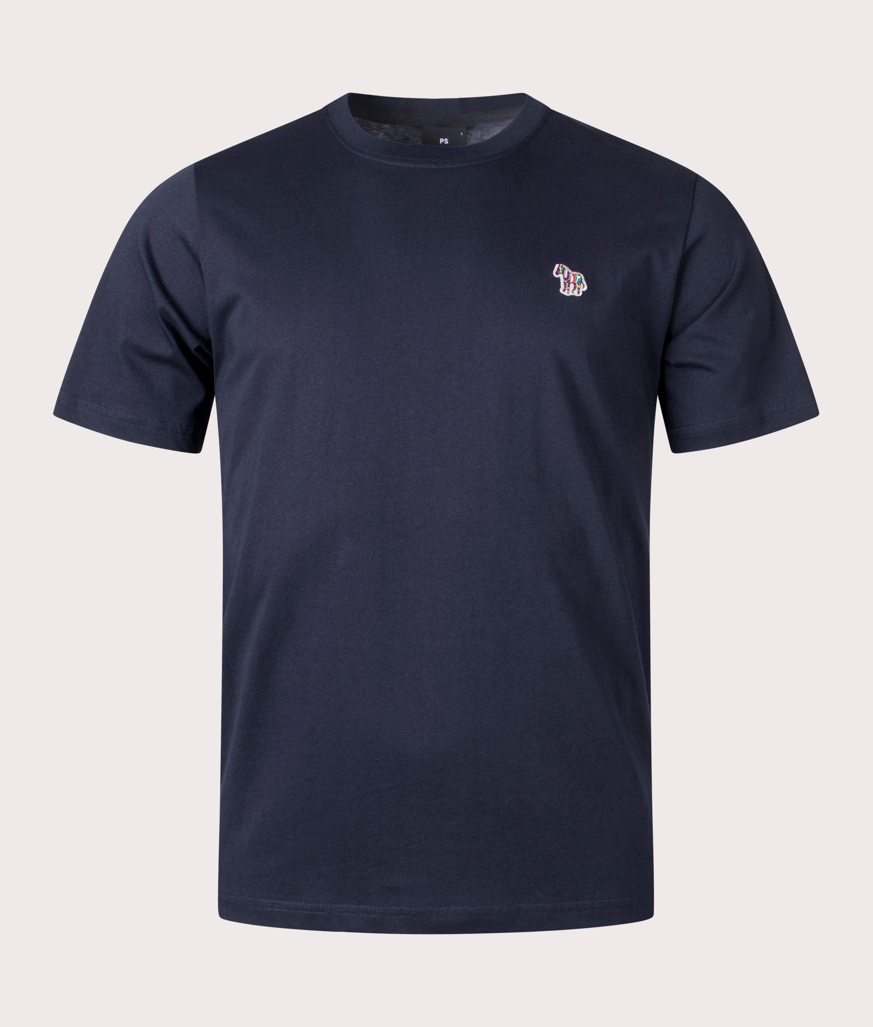 PS Paul Smith Zebra Logo T-Shirt in Very Dark Navy at EQVVS Menswear. Front shot.