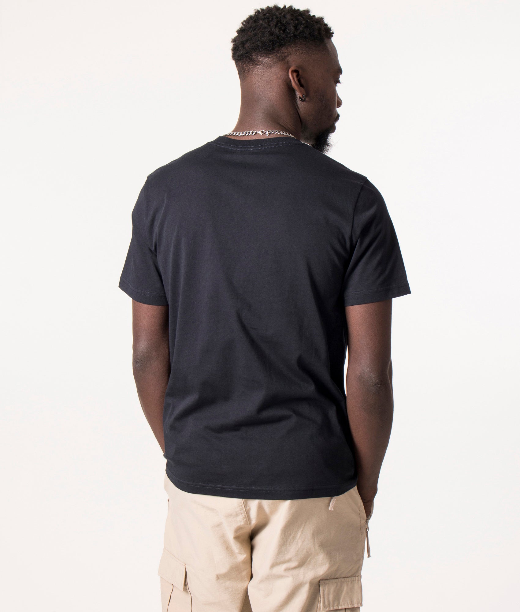 PS Paul Smith Zebra Logo T-Shirt in Very Dark Navy at EQVVS Menswear. Model back shot.