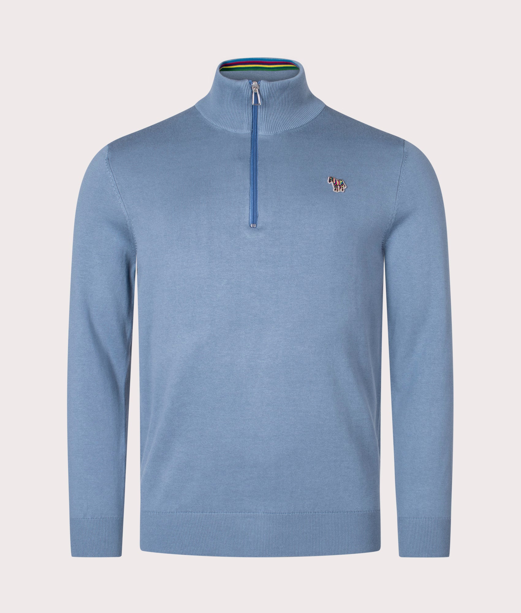 Quarter-Zip-Zebra-Badge-Knit-Greyish-Blue-PS-Paul-Smith-EQVVS