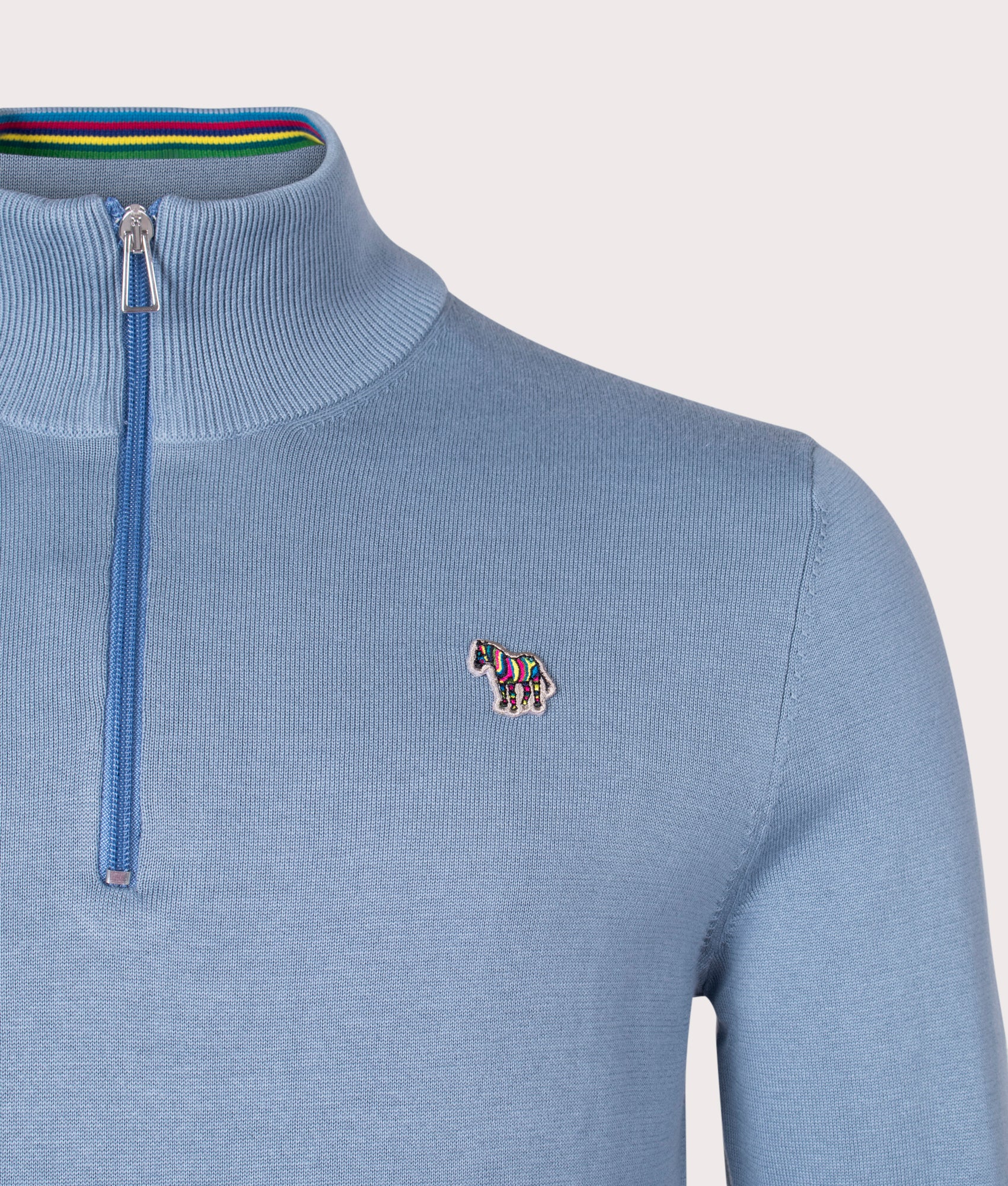 Quarter-Zip-Zebra-Badge-Knit-Greyish-Blue-PS-Paul-Smith-EQVVS