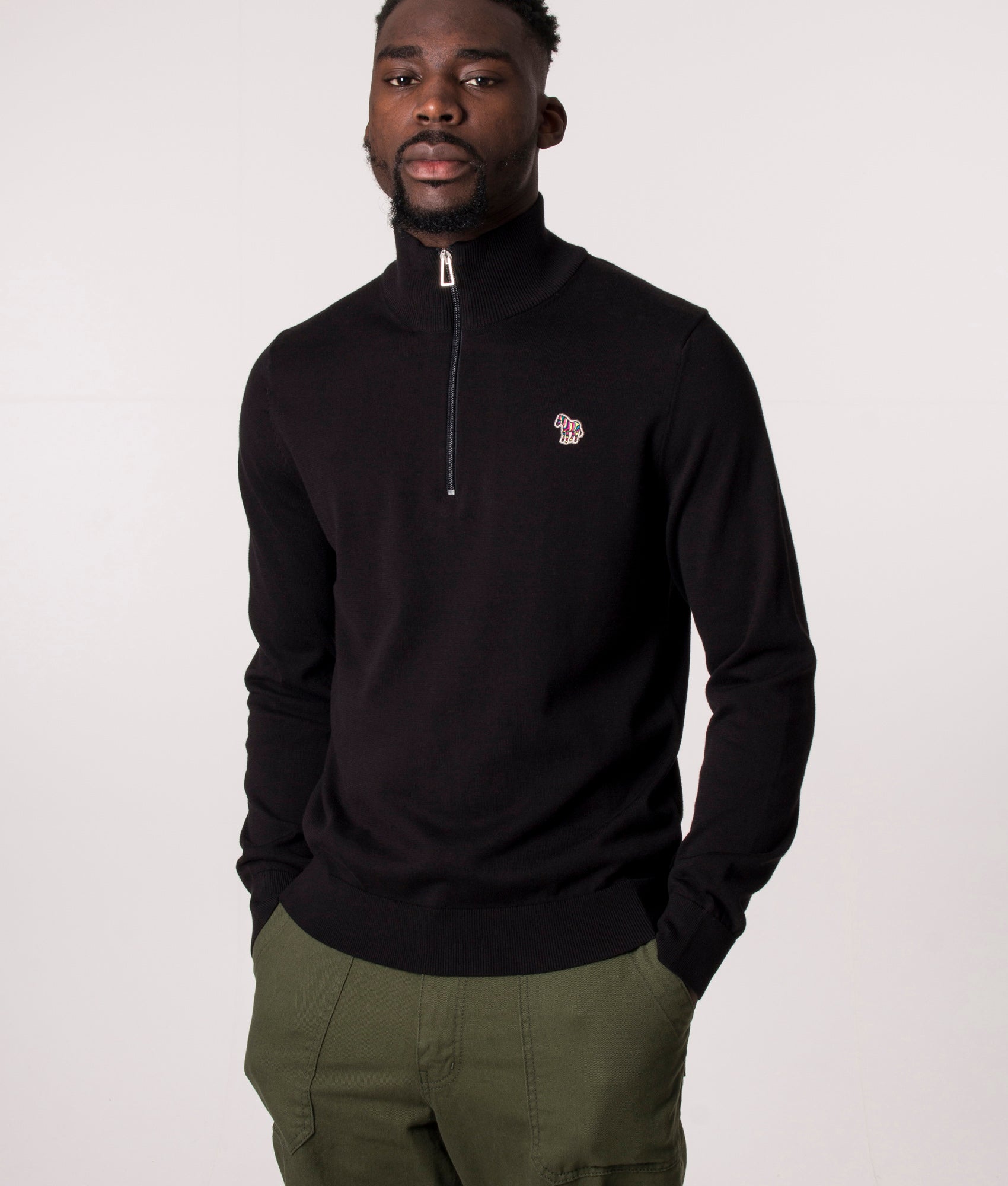 Quarter-Zip-Zebra-Badge-Knit-Black-PS-Paul-Smith-EQVVS