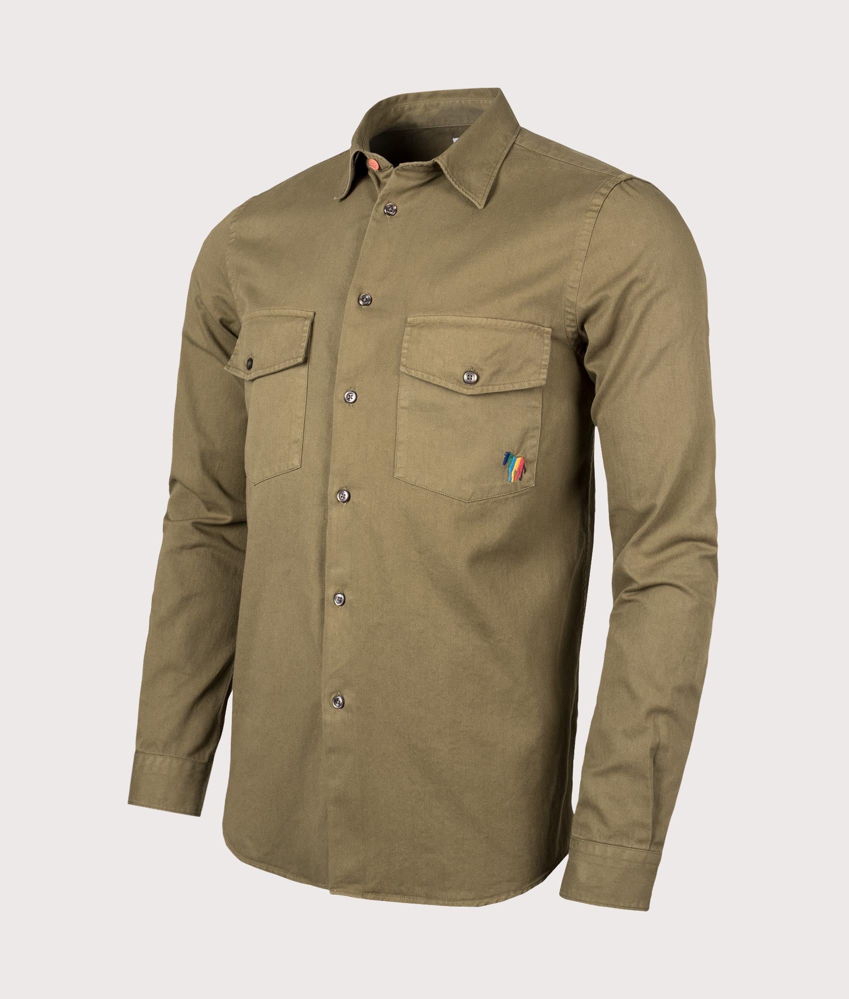 Broad-Stripe-Zebra-Shirt-Military-Green-Ps-Paul-Smith-EQVVS 