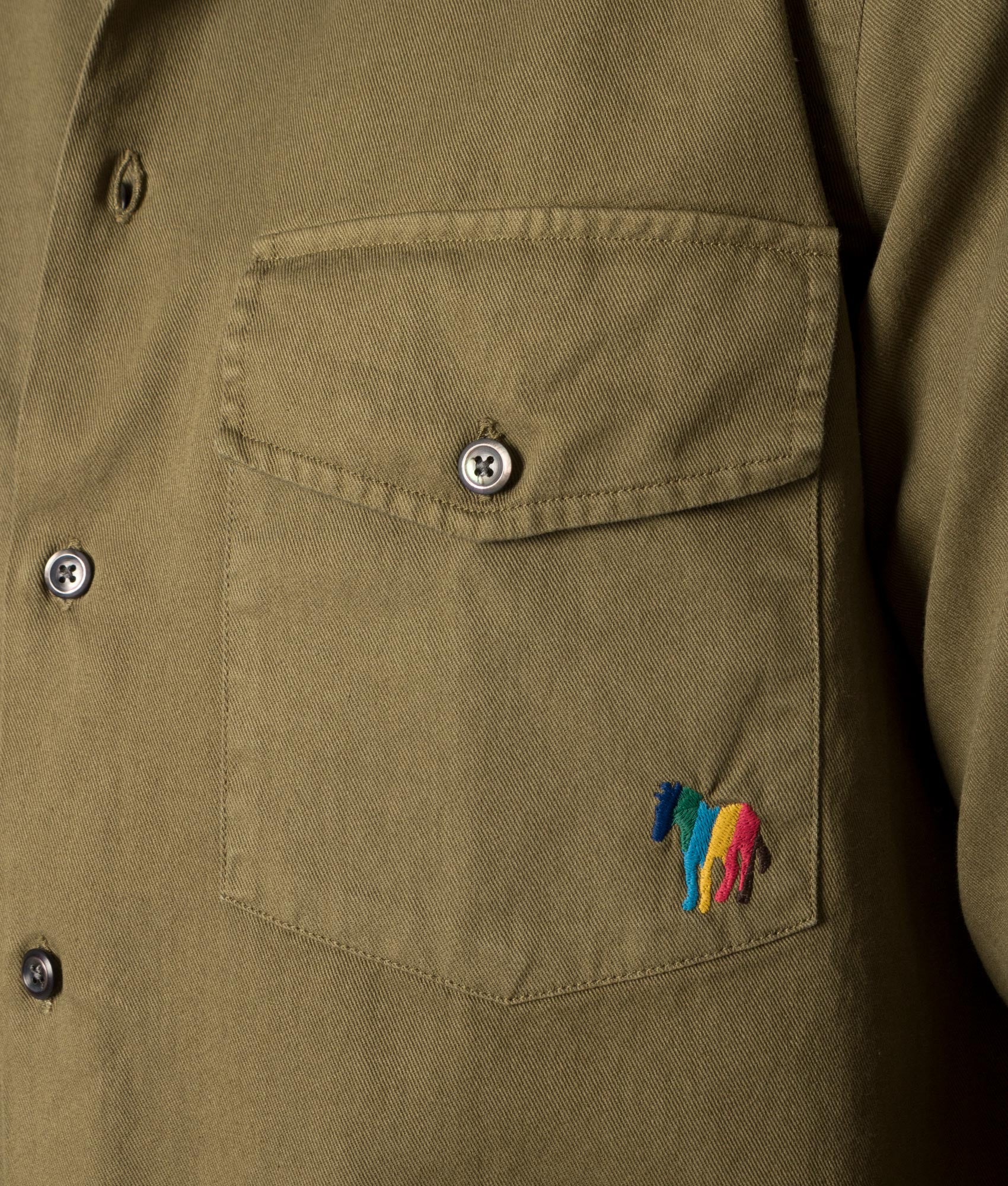 Broad-Stripe-Zebra-Shirt-Military-Green-Ps-Paul-Smith-EQVVS 