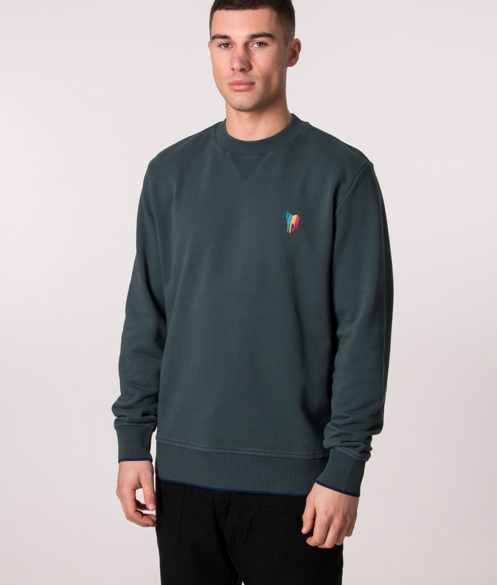Broad-Stripe-Zebra-Emblem-Sweatshirt-Very-Dark-Green-PS-Paul-Smith-EQVVS