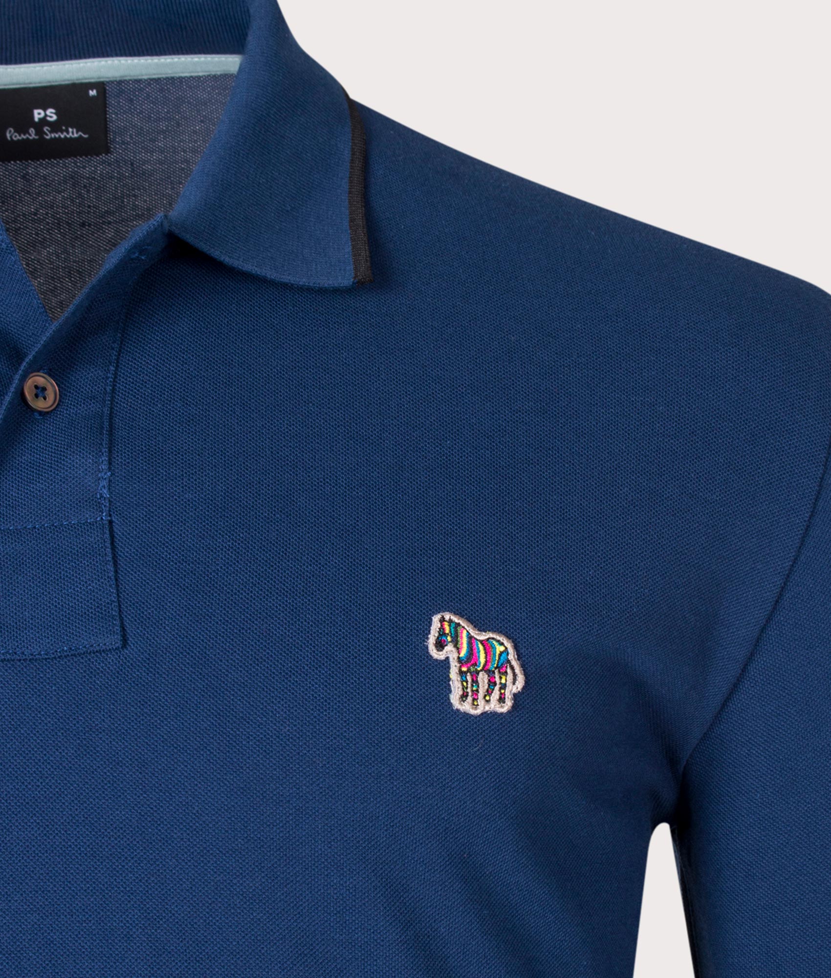 Regular Fit Long Sleeve Zebra Badge Polo Shirt
