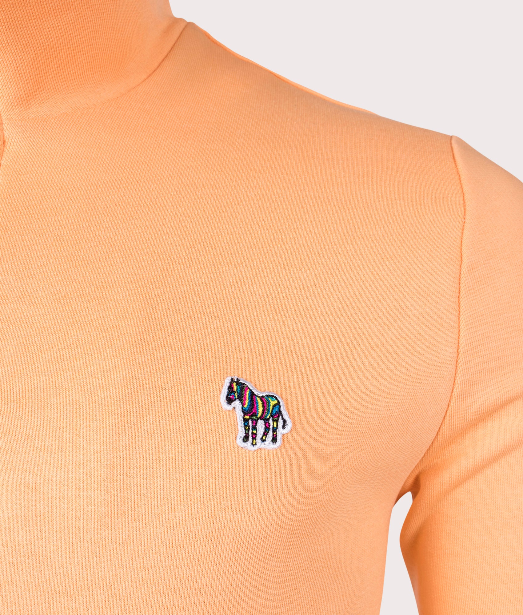 Quarter-Zip-Zebra-Logo-Sweatshirt-Orange-PS-Paul-Smith-EQVVS