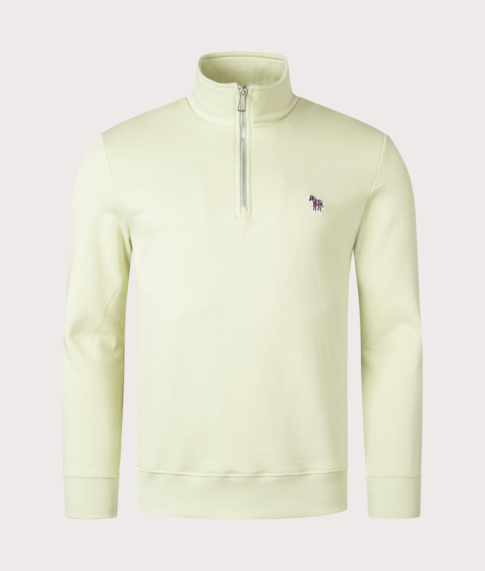 Quarter-Zip-Zebra-Logo-Sweatshirt-Pea-Green-PS-Paul-Smith-EQVVS