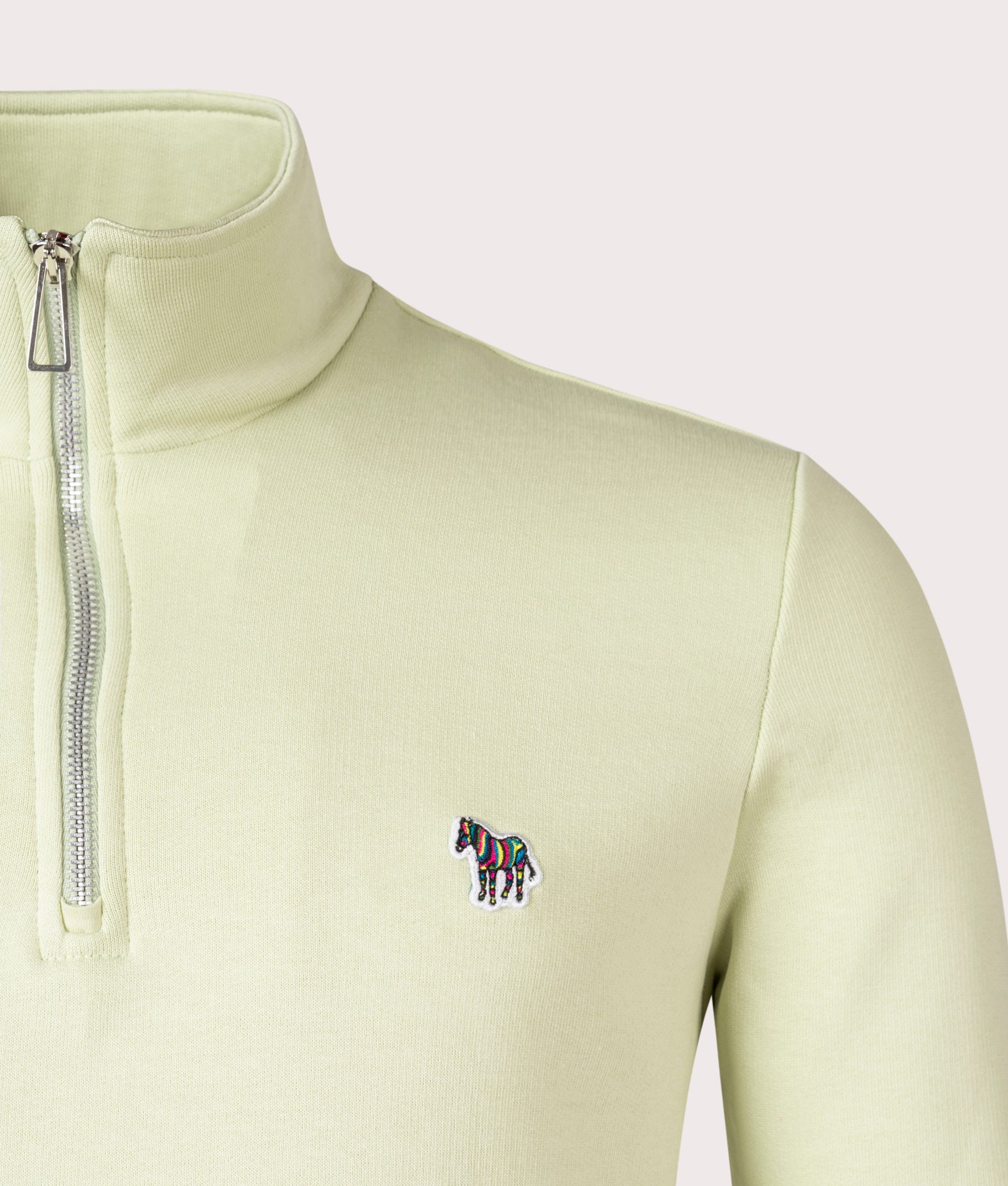 Quarter-Zip-Zebra-Logo-Sweatshirt-Pea-Green-PS-Paul-Smith-EQVVS