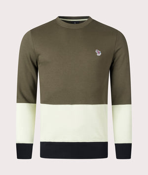 Colourblock-Zebra-Logo-Sweatshirt-Olive-Green-PS-Paul-Smith-EQVVS