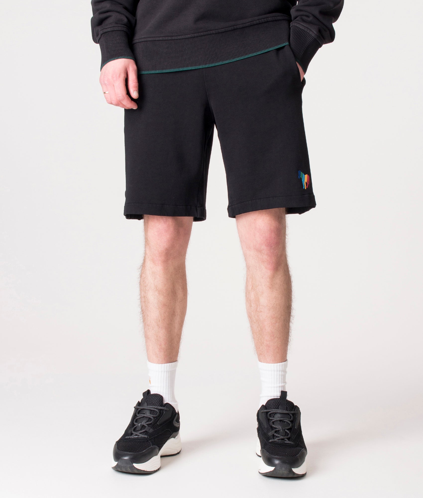 Regular Fit Broad Stripe Sweat Shorts