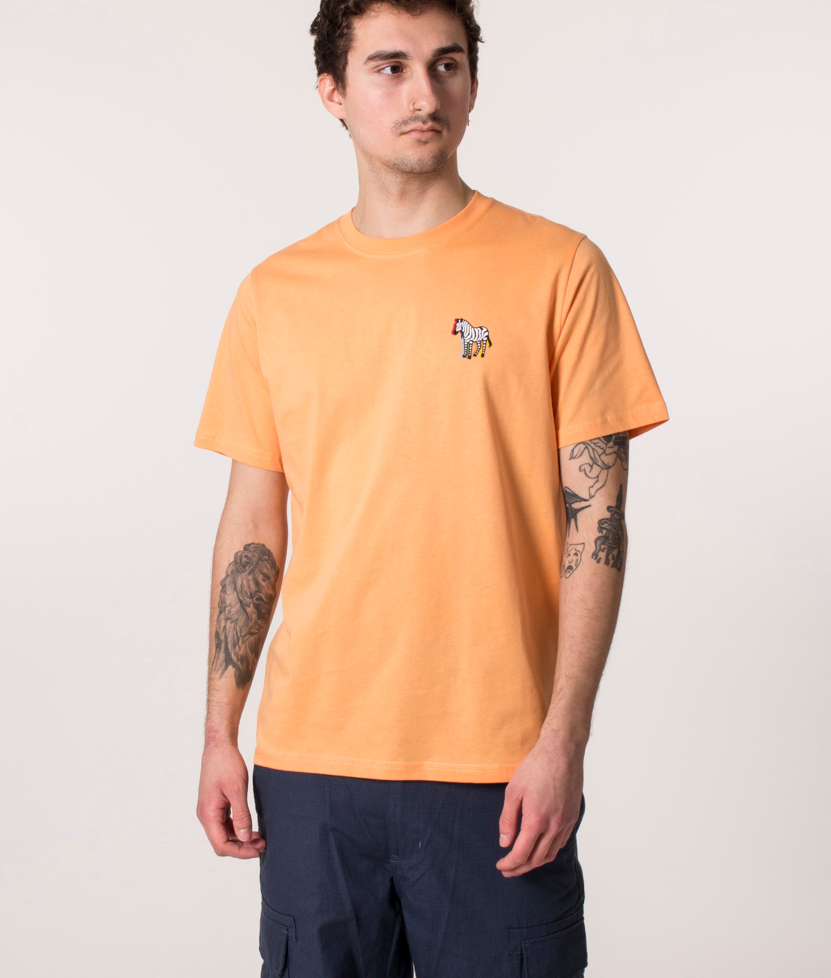 Black-and-White-Zebra-Logo-T-Shirt-Orange-PS-Paul-Smith-EQVVS