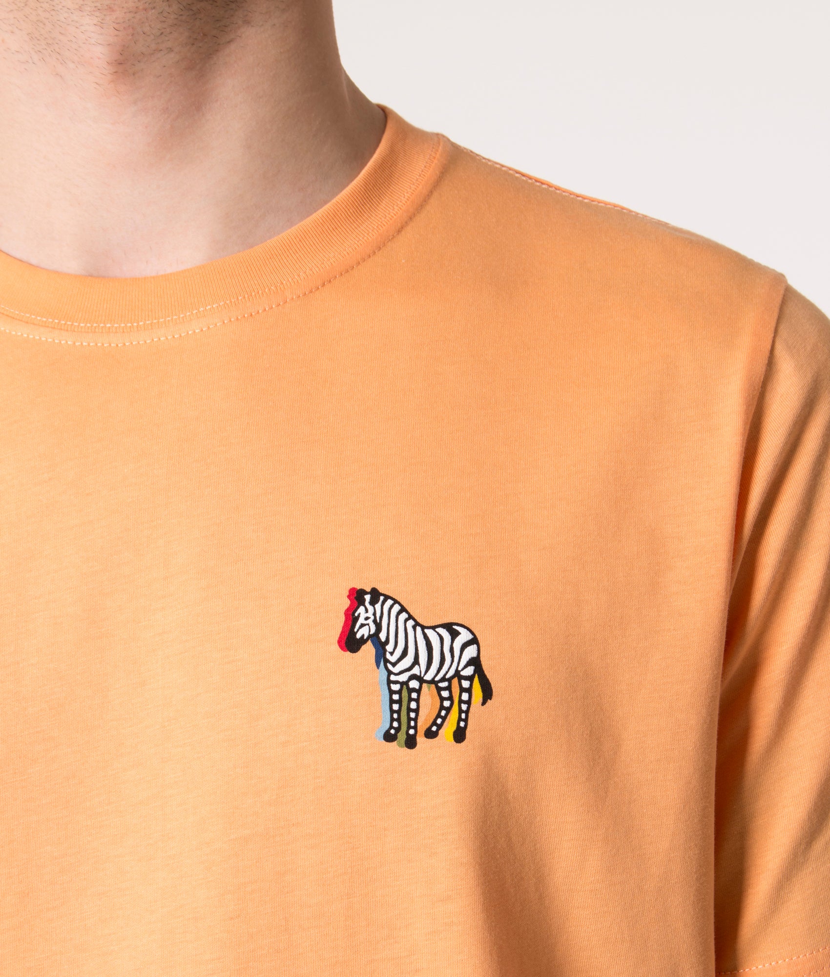 Black-and-White-Zebra-Logo-T-Shirt-Orange-PS-Paul-Smith-EQVVS