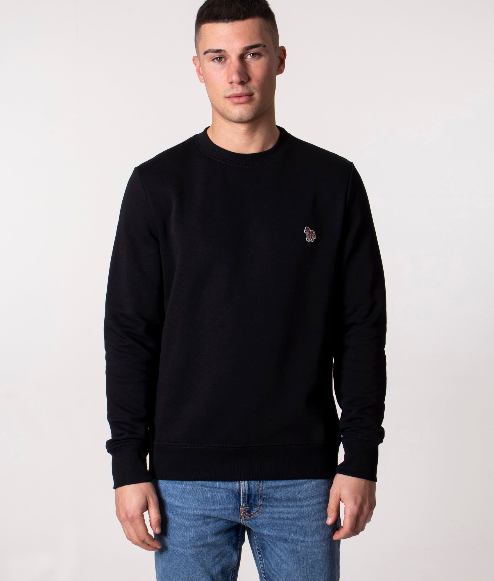PS Paul Smith Zebra Logo Sweatshirt in Black at EQVVS Menswear.