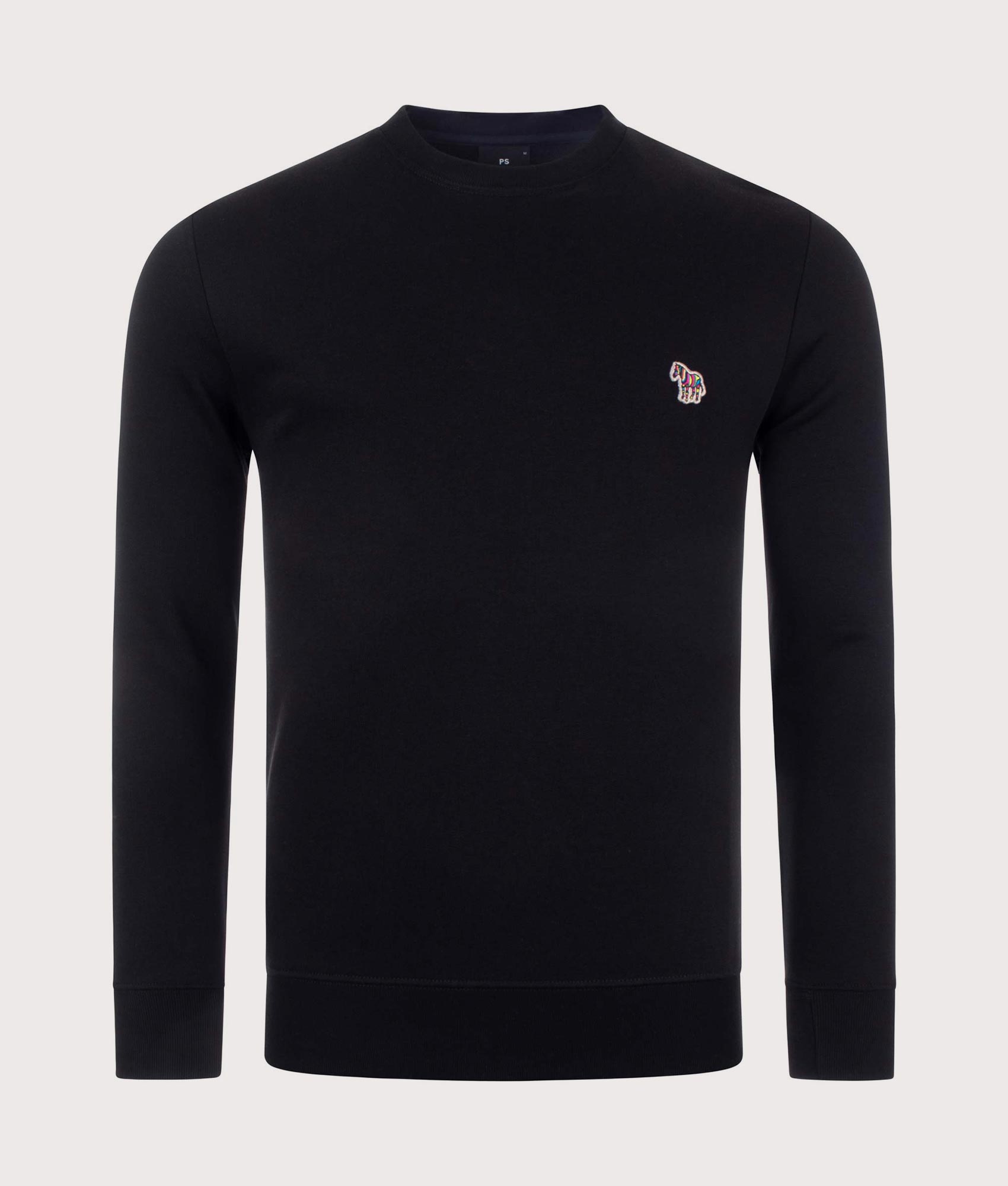 PS Paul Smith Zebra Logo Sweatshirt in Black at EQVVS Menswear. Front shot.