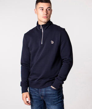 Quarter-Zip-Zebra-Logo-Sweatshirt-Very-Dark-Navy-PS-Paul-Smith-EQVVS