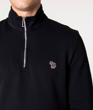 Quarter-Zip-Zebra-Logo-Sweatshirt-Black-PS-Paul-Smith-EQVVS