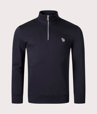Quarter Zip Zebra Logo Sweatshirt: 79 Black 