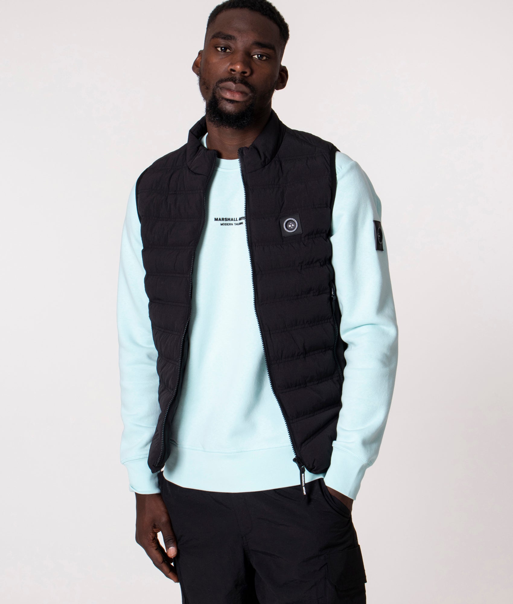 Lightweight-Bubble-Gilet-Black-Marshall-Artist-EQVVS