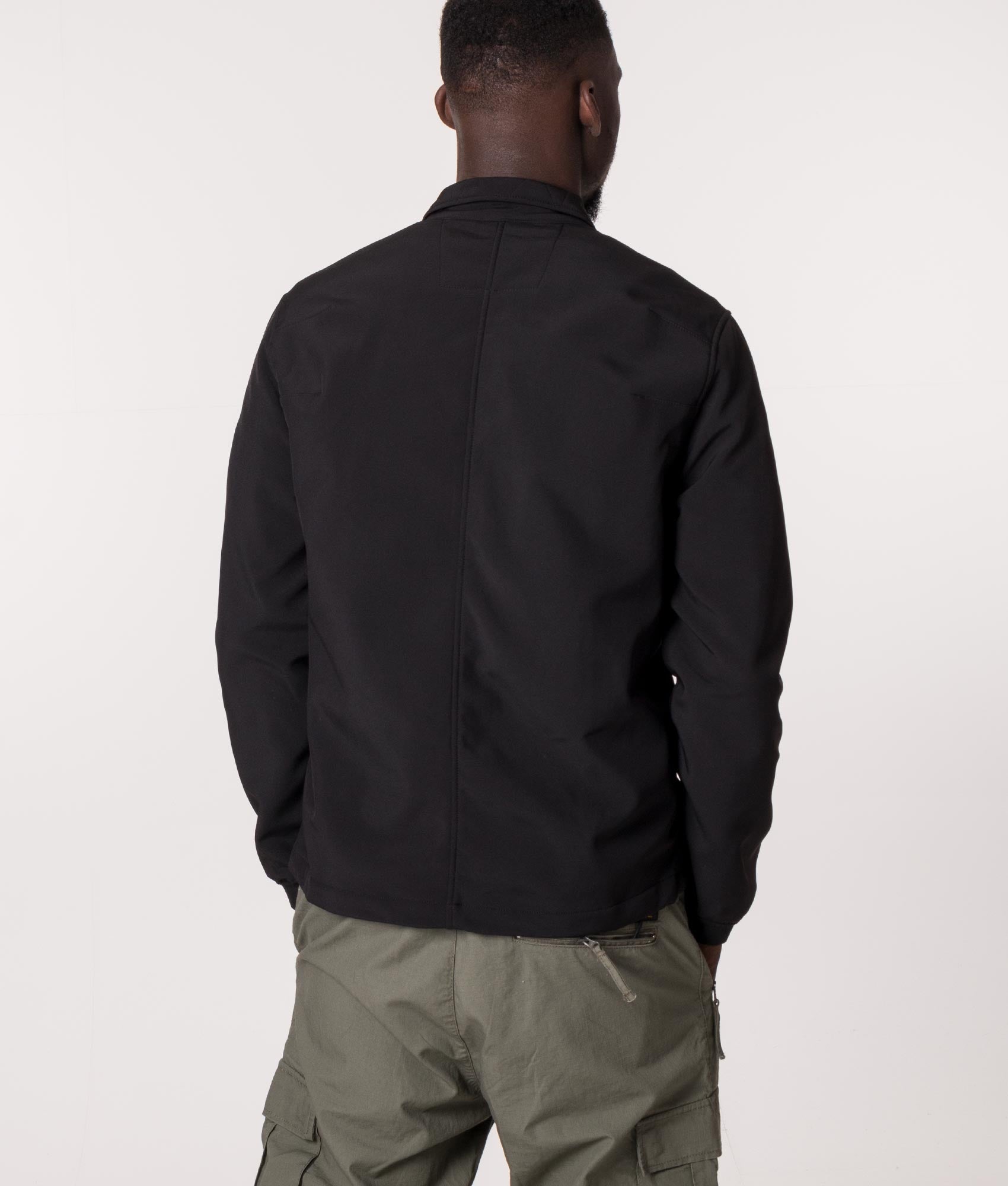 Softshell Overshirt in Black by Marshall Artist at EQVVS Model Back