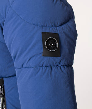 Transalpino Bubble Jacket in French Navy by Marshall Artist at EQVVS Model Sleeve Detail