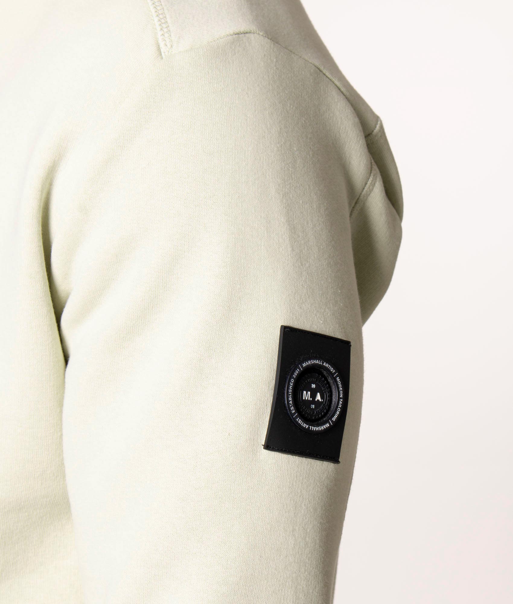 Siren Crew Neck Sweatshirt in Pistachio, Marshall Artist, EQVVS, Sleeve Detail Model