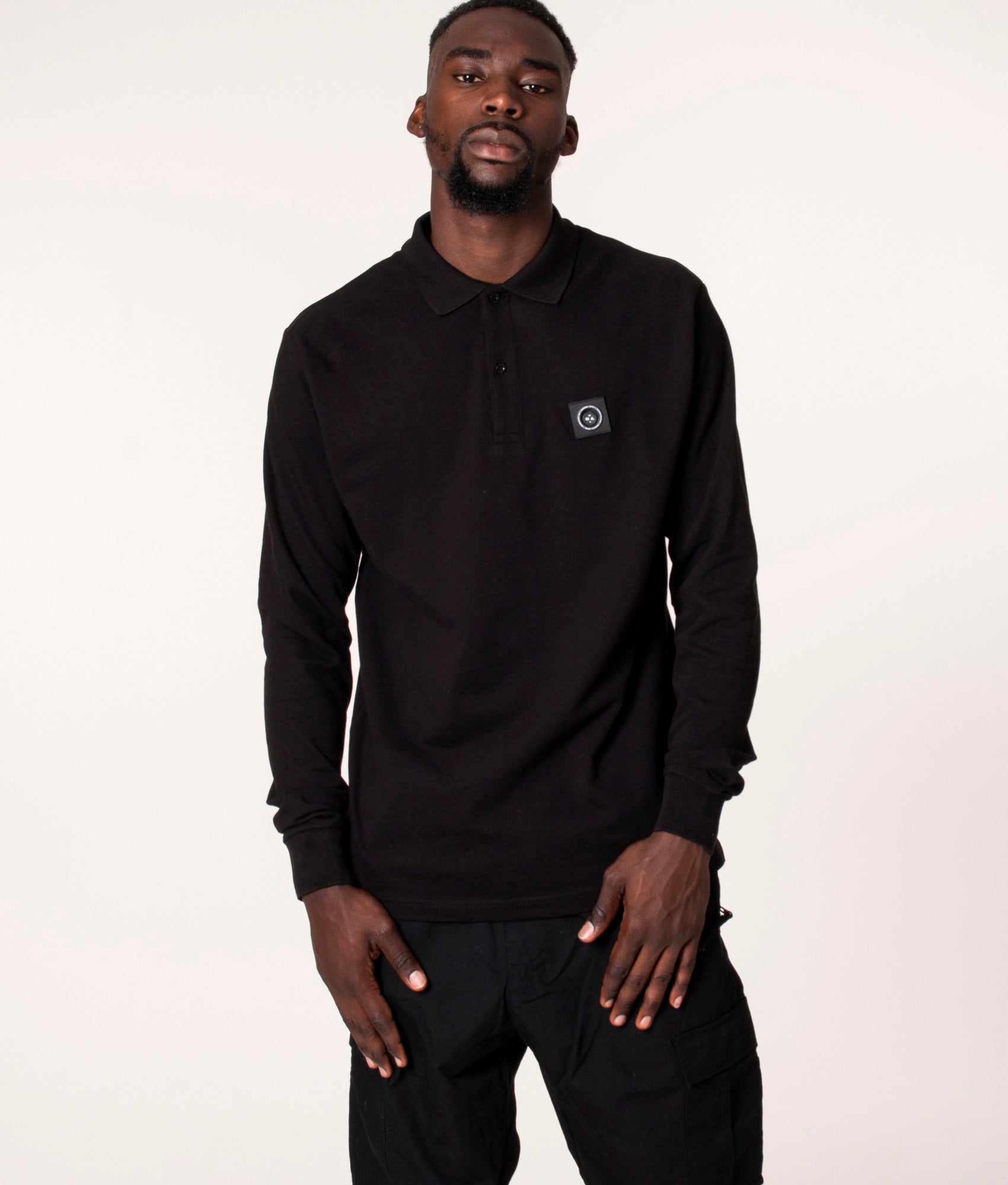 Long-Sleeve-Siren-Polo-Shirt-Black-Marshall-Artist-EQVVS