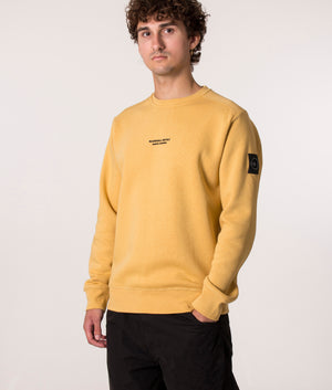 Siren Crew Sweat in Mustard by Marshall Artist at EQVVS Model Front Angle